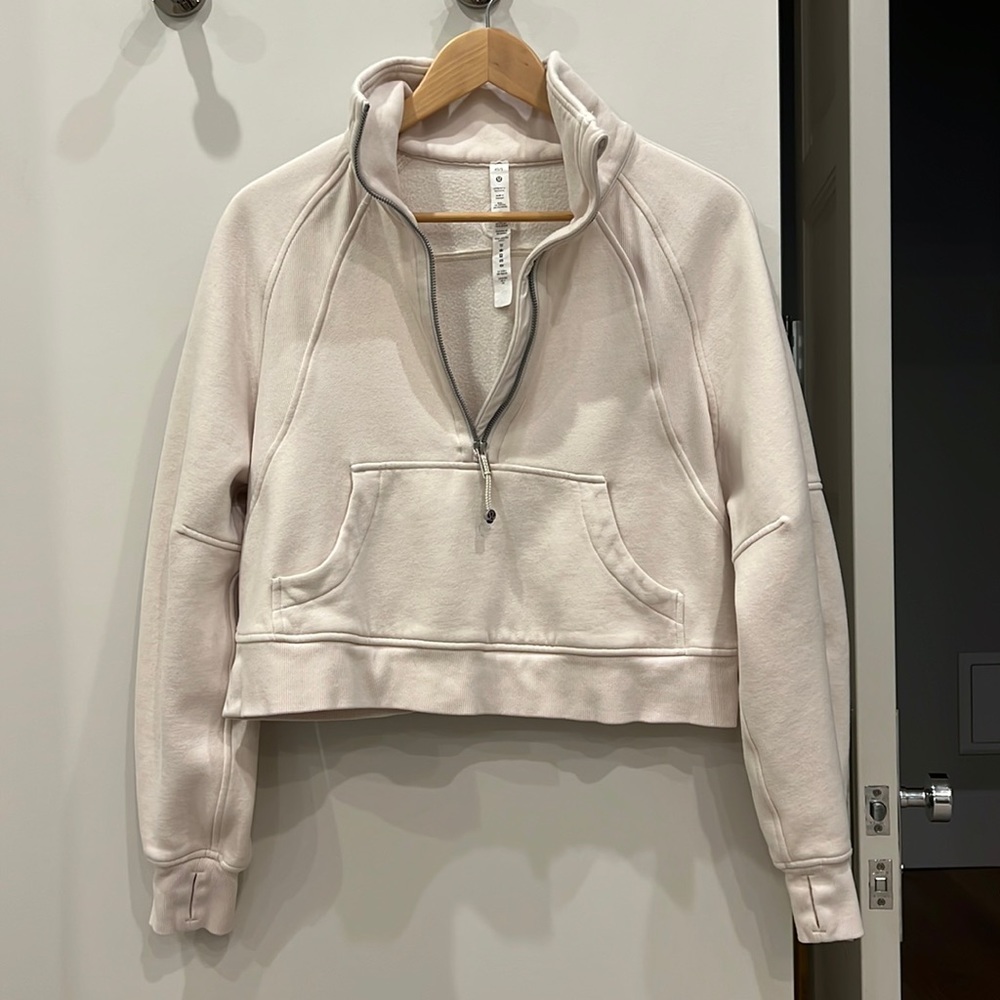 Creamy white Lululemon crop half zip - Picture 1 of 6